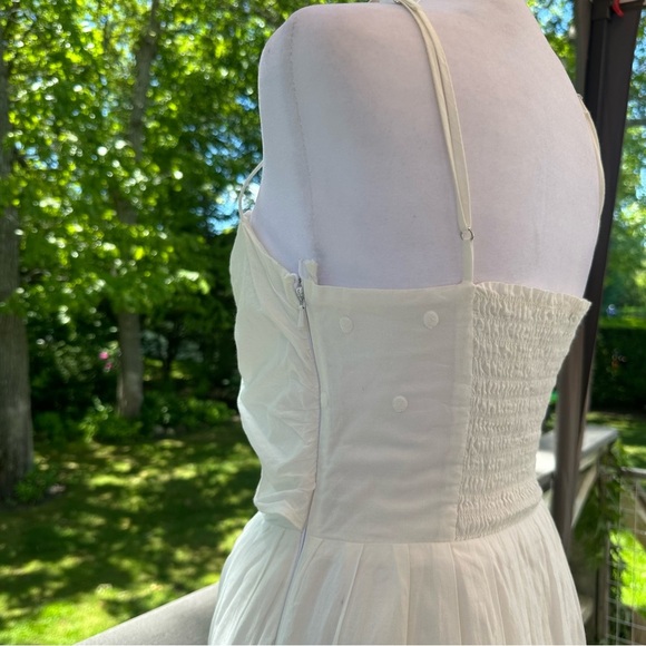 LoveShackFancy Jenna Dress White Cutout Midi Small - Picture 12 of 16